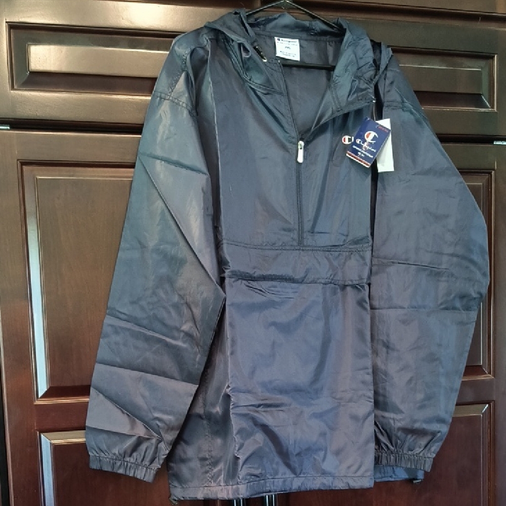 NWT Champion Navy Blue Windbreaker Half-Zip Jacket 2XL